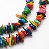 Dyed Chip Natural Freshwater Shell Beads Strands X-SHEL-E355-16-2