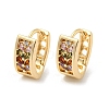 Brass Micro Pave Colorful Cubic Zirconia Hoop Earrings EJEW-E295-06KCG-1