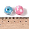10Pcs UV Plating Colours Acrylic Beads OACR-S146-01E-4