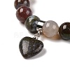 Natural Indian Agate Beads Charm Bracelets BJEW-K164-B10-4