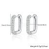 Oval Rhodium Plated 925 Sterling Silver with Rhinestone Hoop Earrings IL6021-2-2