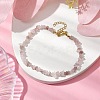 Natural Rose Quartz Anklets AJEW-AN00592-07-2