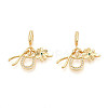 Brass Micro Pave Cubic Zirconia European Dangle Charms KK-N271-15G-1
