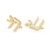 Brass Micro Pave Clear Cubic Zirconia Jewish Life Symbol Chai Links Connector Charms KK-C170-07G-2