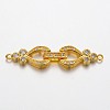 Brass Micro Pave Cubic Zirconia Fold Over Clasps ZIRC-F013-01G-FF-1