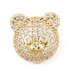 Brass Micro Pave Cubic Zirconia Slide Charms ZIRC-I068-04G-A-1
