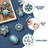 12Pcs 12 Styles Alloy Rhinestone & Resin Imitation Turquoise Snap Buttons BUTT-CJ0001-04-3