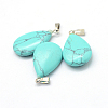 Teardrop Natural & Synthetic Mixed Stone Pendants X-G-Q368-M-3