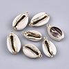Electroplate Cowrie Shell Pendants SSHEL-T007-07-1