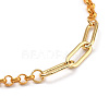 Brass Paperclip & Rolo Chain Bracelets X-BJEW-JB05321-2