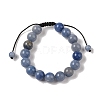 10mm Round Dyed & Heated Natural Blue Aventurine Braided Bead Bracelets BJEW-C067-01C-16-2