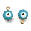 Golden Tone Brass Enamel Charms KK-Q571-05E-1