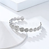 Flat Round 304 Stainless Steel Cuff Bangles for Women FS-WG0757B-02-1