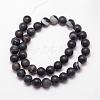 Natural Black Agate Bead Strands G-K166-12-8mm-03-2