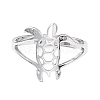 Non-Tarnish 304 Stainless Steel Hollow Out Tortoise Adjustable Ring for Women RJEW-I097-02P-2