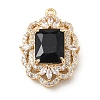 Brass with K9 Glass & Rhinestone Pendants KK-C024-07KCG-02-1