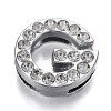 Alloy Letter Slide Charms RB-F034-01G-P-RS-1