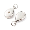 Brass Micro Pave Clear Cubic Zirconia Pendants LS-ZIRC-P094-10P-RS-2