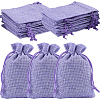 Polyester Imitation Burlap Packing Pouches Drawstring Bags ABAG-BBC0001-02B-03-1