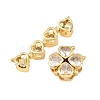 Brass Pave Clear Cubic Zirconia Connector Charms Magnet Links CU-CBA48B8-02G-3