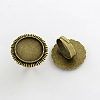 Vintage Adjustable Iron Finger Ring Components Alloy Cabochon Bezel Settings PALLOY-Q300-14AB-NR-1