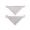 Brass Micro Pave Clear Cubic Zirconia Connector Charms KK-E068-VC480-1