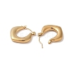 Rhombus 201 Stainless Steel Half Hoop Earrings for Women EJEW-G385-31G-2