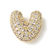 Brass Micro Pave Cubic Zirconia Beads KK-P290-61G-V-1