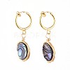 Natural Abalone Shell/Paua Shell Clip-on Hoop Earrings EJEW-JE04130-02-1