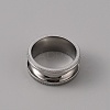 201 Stainless Steel Grooved Finger Ring Settings STAS-WH0027-26A-P-2