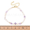 Natural Lavender Amethyst Chip and Rice Natural Pearl Beaded Bracelets GG-CBA3297-13G-G-5