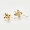 Brass Ear Stud Findings X-KK-T027-116G-1