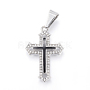 316 Surgical Stainless Steel Rhinestone Pendants STAS-P145-01-2