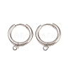 316 Stainless Steel Huggie Hoop Earring Findings X-EJEW-B158-01C-P-1