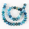 Glossy Dyed Natural Agate Rondelle Bead Strands G-E212-03-2