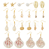 10Pair Alloy & Brass Dangle Earring & Stud Earring Sets EJEW-PH01451-1