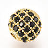 Brass Micro Pave Cubic Zirconia Beads ZIRC-Q013-8mm-143G-2