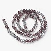 Electroplate Transparent Glass Beads Strands EGLA-A034-T3mm-M14-2