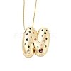 Brass Micro Pave Cubic Zirconia Letter Pendant Necklaces KK-Z069-01G-N-1