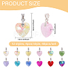 48Pcs 12 Styles Heart Glass Pendants PALLOY-GO00029-2