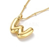 Initial Letter Brass Pendant Necklaces NJEW-A015-21G-W-1