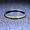Rhodium Plated 925 Sterling Silver Micro Pave Cubic Zirconia Plain Band Rings WGF7D9C-24-3