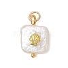 Baroque Natural Nucleated Pearl Keshi Pearl Pendants X-PALLOY-JF04833-3