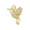 Rack Plating Brass Micro Pave Cubic Zirconia Pendants KK-D343-11G-1