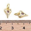 Brass Micro Pave Cubic Zirconia Charms KK-C051-06G-03-3