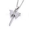 304 Stainless Steel Pendant Necklaces NJEW-H497-05-3