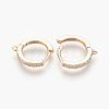 Brass Micro Pave Cubic Zirconia Huggie Hoop Earring Findings KK-O112-13LG-2