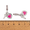 Rack Plating Alloy Light Rose Rhinestone European Dangle Charms FIND-C055-27P-03-3