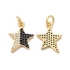 Rack Plating Brass Micro Pave  Cubic Zirconia Pendants KK-B068-22G-1