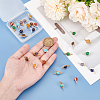 28Pcs 14 Styles Mixed Gemstone Copper Wire Wrapped Connector Charms FIND-HY0003-94-3
